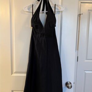 J. Crew Black Backless Halter Dress